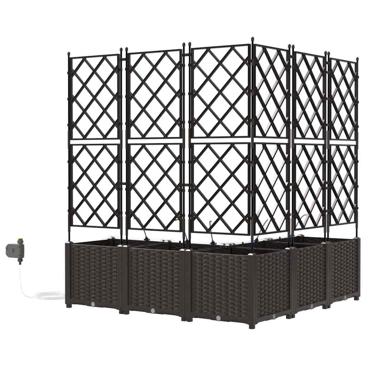 vidaXL Γλάστρα Κήπου 5 τμχ. Καφέ 120 x 120 x 142 cm PP