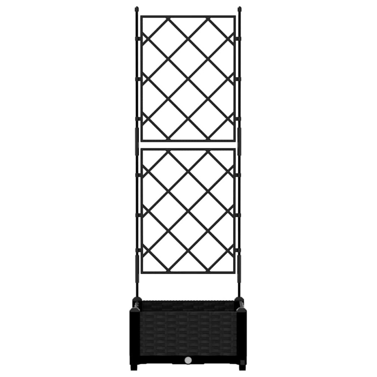 vidaXL Γλάστρα Κήπου Μαύρο 40 x 40 x 125,5 εκ. PP
