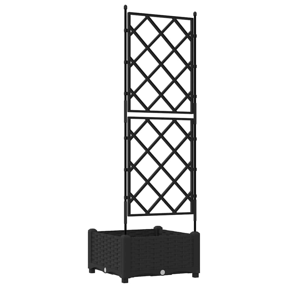 vidaXL Γλάστρα Κήπου Μαύρο 40 x 40 x 125,5 εκ. PP