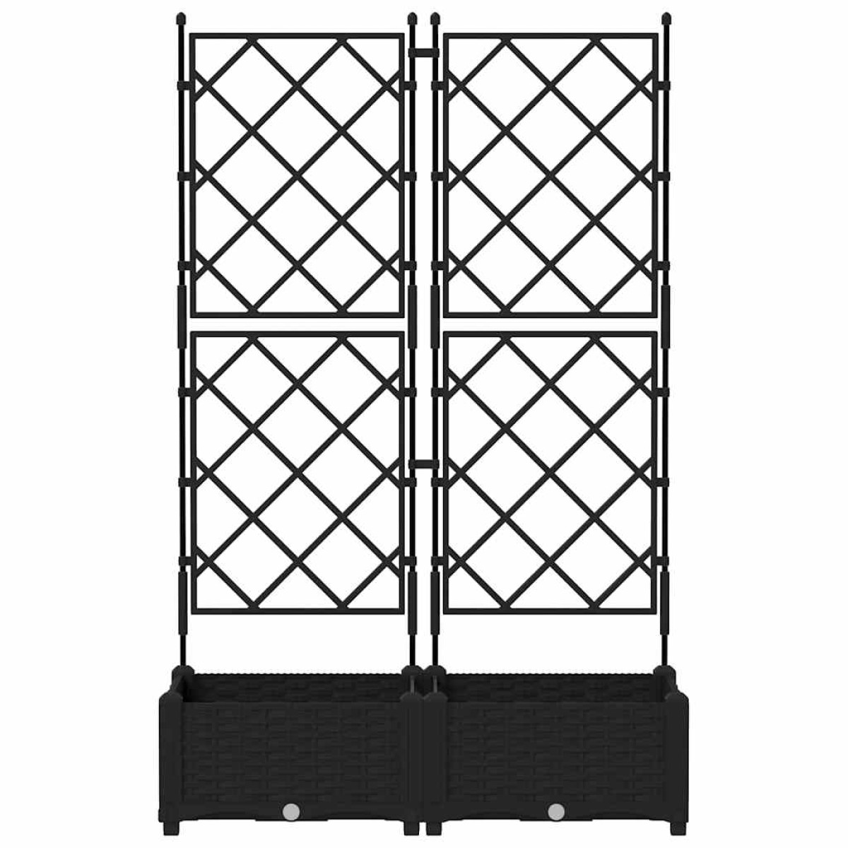 vidaXL Γλάστρα Κήπου 2 τμχ. Μαύρο 80 x 40 x 125,5 εκ. PP