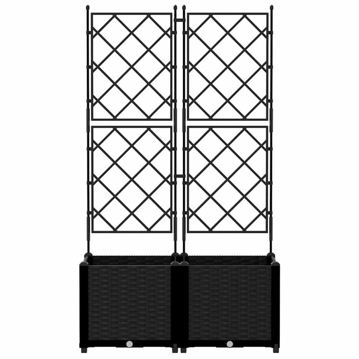 vidaXL Γλάστρα Κήπου 2 τμχ. Μαύρο 80 x 40 x 143 εκ. PP