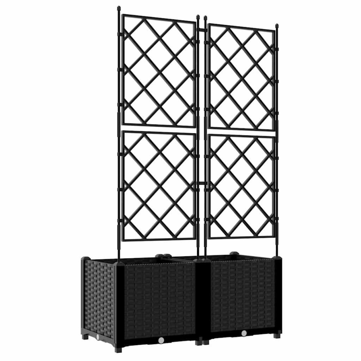 vidaXL Γλάστρα Κήπου 2 τμχ. Μαύρο 80 x 40 x 143 εκ. PP