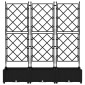 vidaXL Γλάστρα Κήπου 3 τμχ. Μαύρο 120 x 40 x 125,5 εκ. PP