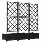 vidaXL Γλάστρα Κήπου 3 τμχ. Μαύρο 120 x 40 x 125,5 εκ. PP