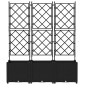 vidaXL Γλάστρα Κήπου 3 τμχ. Μαύρο 120 x 40 x 143 εκ. PP