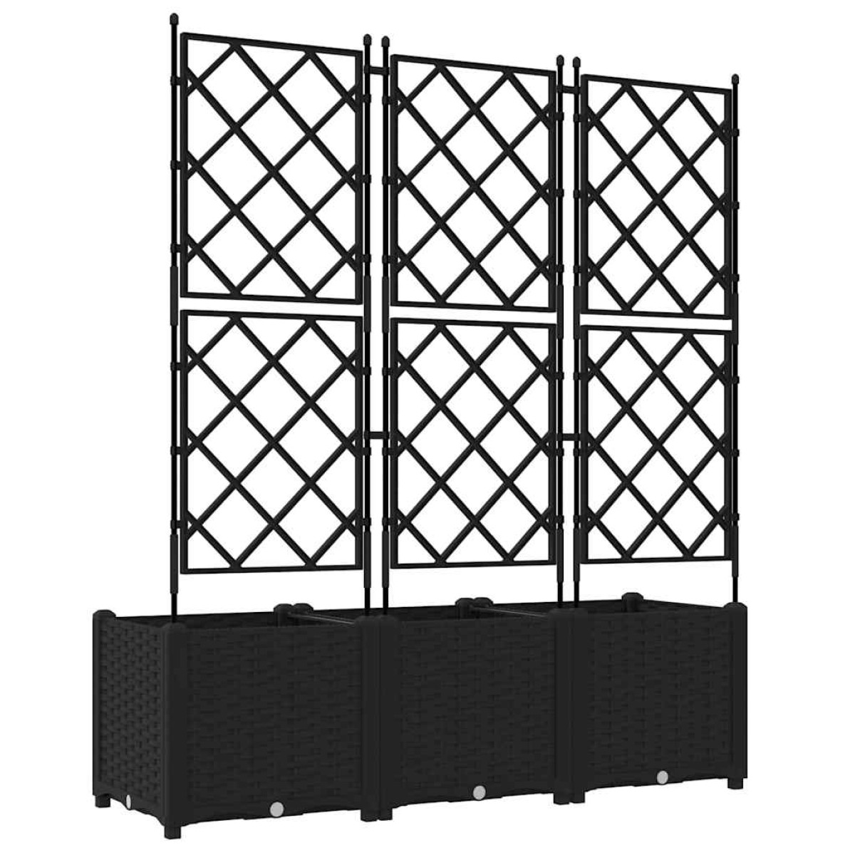 vidaXL Γλάστρα Κήπου 3 τμχ. Μαύρο 120 x 40 x 143 εκ. PP