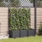 vidaXL Γλάστρα Κήπου 3 τμχ. Μαύρο 120 x 40 x 143 εκ. PP