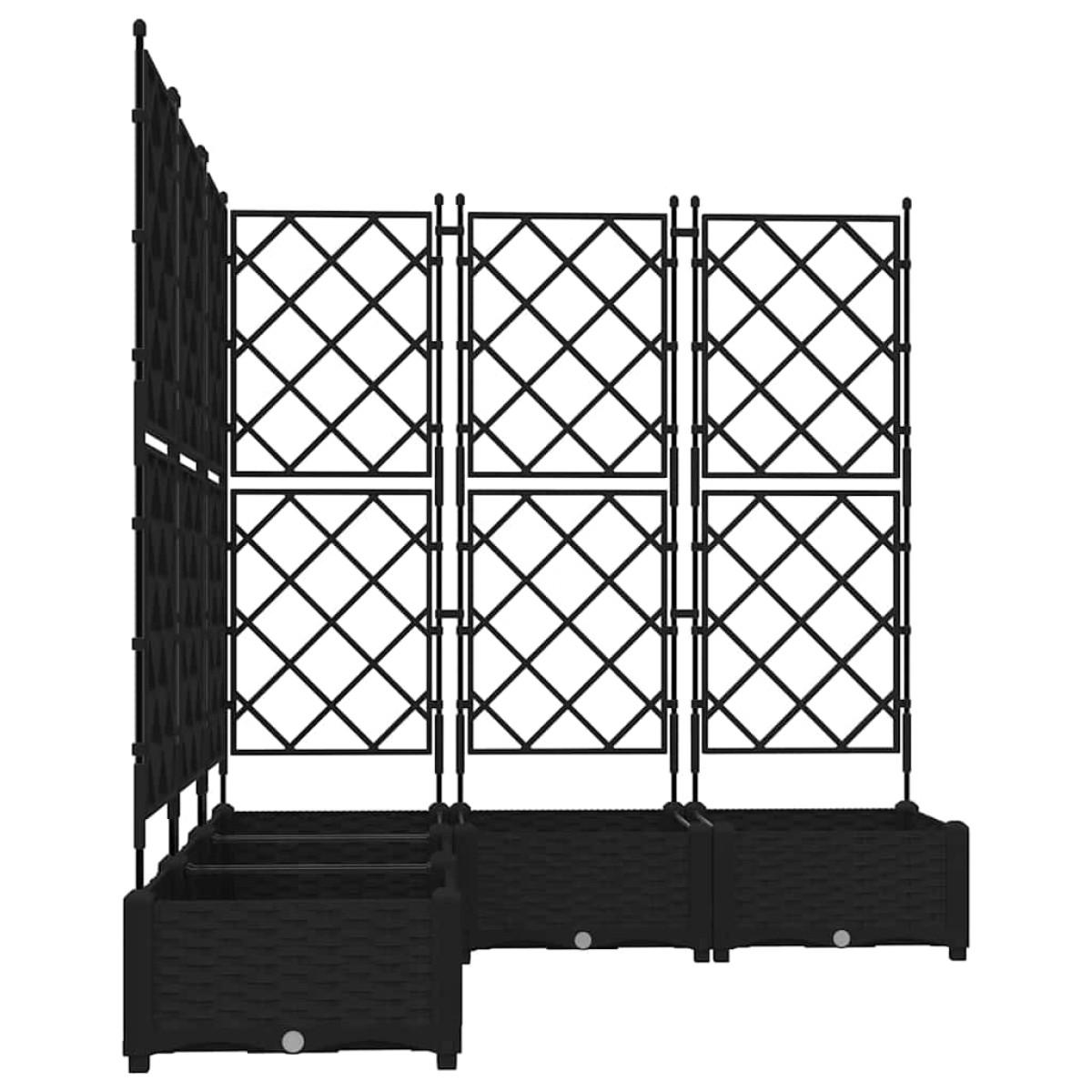 vidaXL Γλάστρα Κήπου 5 τμχ. Μαύρο 120 x 120 x 125,5 εκ. PP