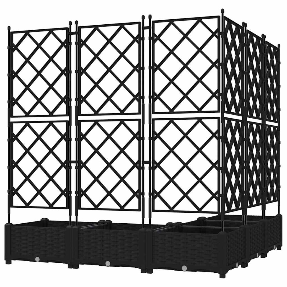 vidaXL Γλάστρα Κήπου 5 τμχ. Μαύρο 120 x 120 x 125,5 εκ. PP