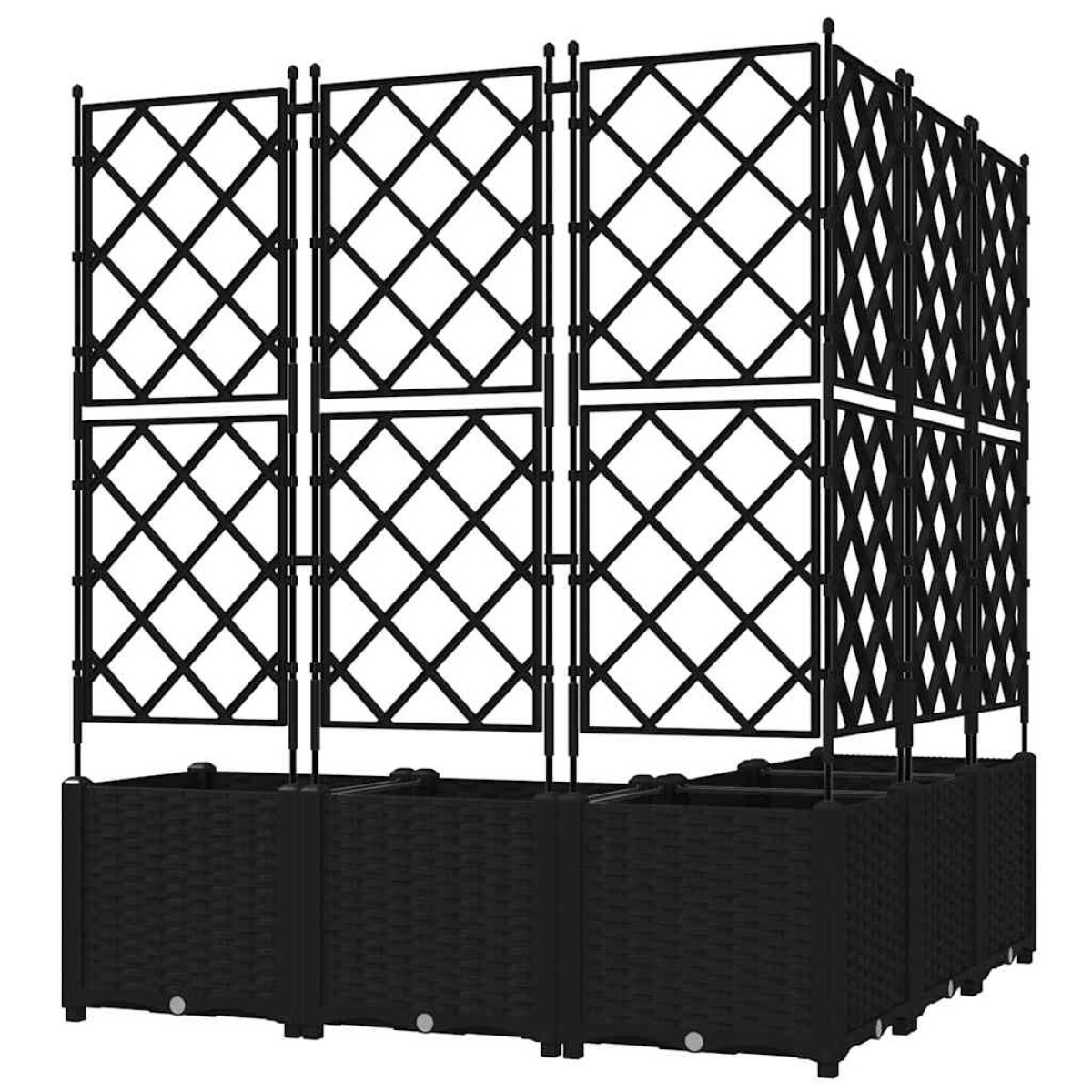 vidaXL Γλάστρα Κήπου 5 τμχ. Μαύρο 120 x 120 x 143 εκ. PP