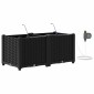 vidaXL Γλάστρα Κήπου 2 τμχ. Μαύρο 80 x 40 x 37,5 cm PP