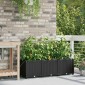 vidaXL Γλάστρα Κήπου 3 τμχ. Μαύρο 120 x 40 x 37,5 cm PP