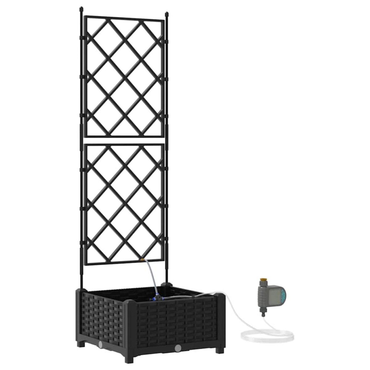 vidaXL Γλάστρα Κήπου Μαύρο 40 x 40 x 126 cm PP