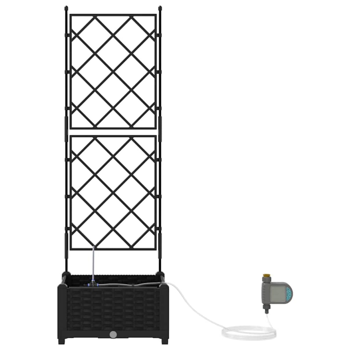 vidaXL Γλάστρα Κήπου Μαύρο 40 x 40 x 126 cm PP