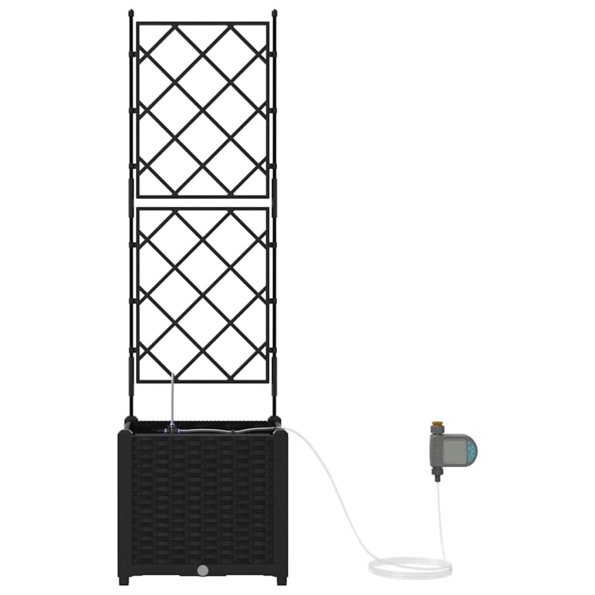 vidaXL Γλάστρα Κήπου Μαύρο 40 x 40 x 142 cm PP