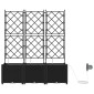vidaXL Γλάστρα Κήπου 3 τμχ. Μαύρο 120 x 40 x 142 cm PP