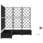 vidaXL Γλάστρα Κήπου 5 τμχ. Μαύρο 120 x 120 x 126 cm PP