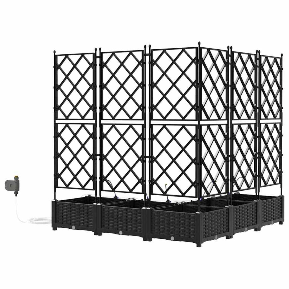 vidaXL Γλάστρα Κήπου 5 τμχ. Μαύρο 120 x 120 x 126 cm PP