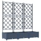 vidaXL Γλάστρα Κήπου 3 τμχ. Γκρι 120 x 40 x 125,5 εκ. PP