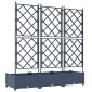 vidaXL Γλάστρα Κήπου 3 τμχ. Γκρι 120 x 40 x 125,5 εκ. PP