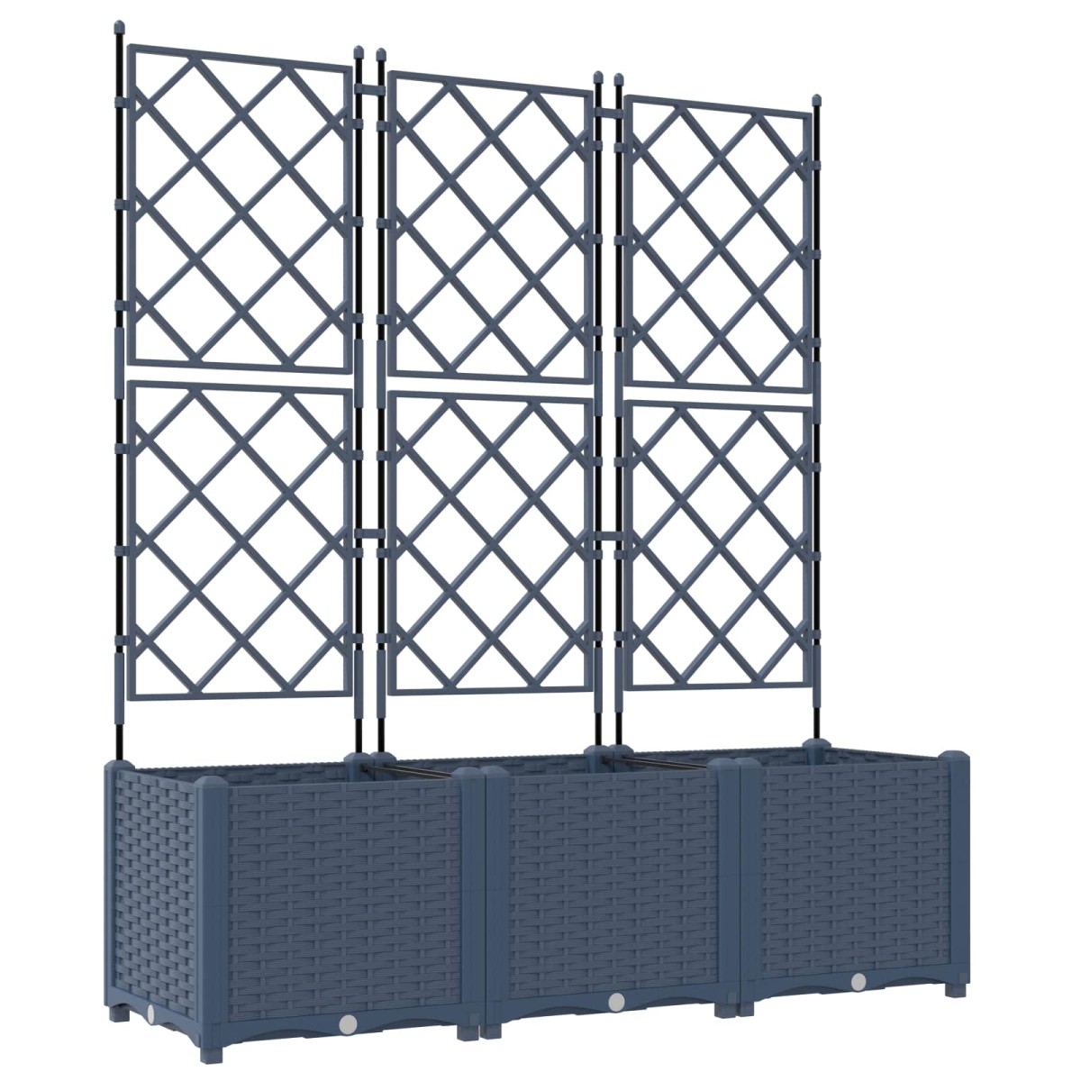 vidaXL Γλάστρα Κήπου 3 τμχ. Γκρι 120 x 40 x 143 εκ. PP