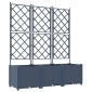 vidaXL Γλάστρα Κήπου 3 τμχ. Γκρι 120 x 40 x 143 εκ. PP