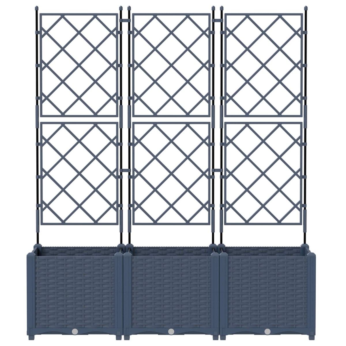 vidaXL Γλάστρα Κήπου 3 τμχ. Γκρι 120 x 40 x 143 εκ. PP
