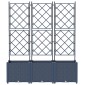 vidaXL Γλάστρα Κήπου 3 τμχ. Γκρι 120 x 40 x 143 εκ. PP