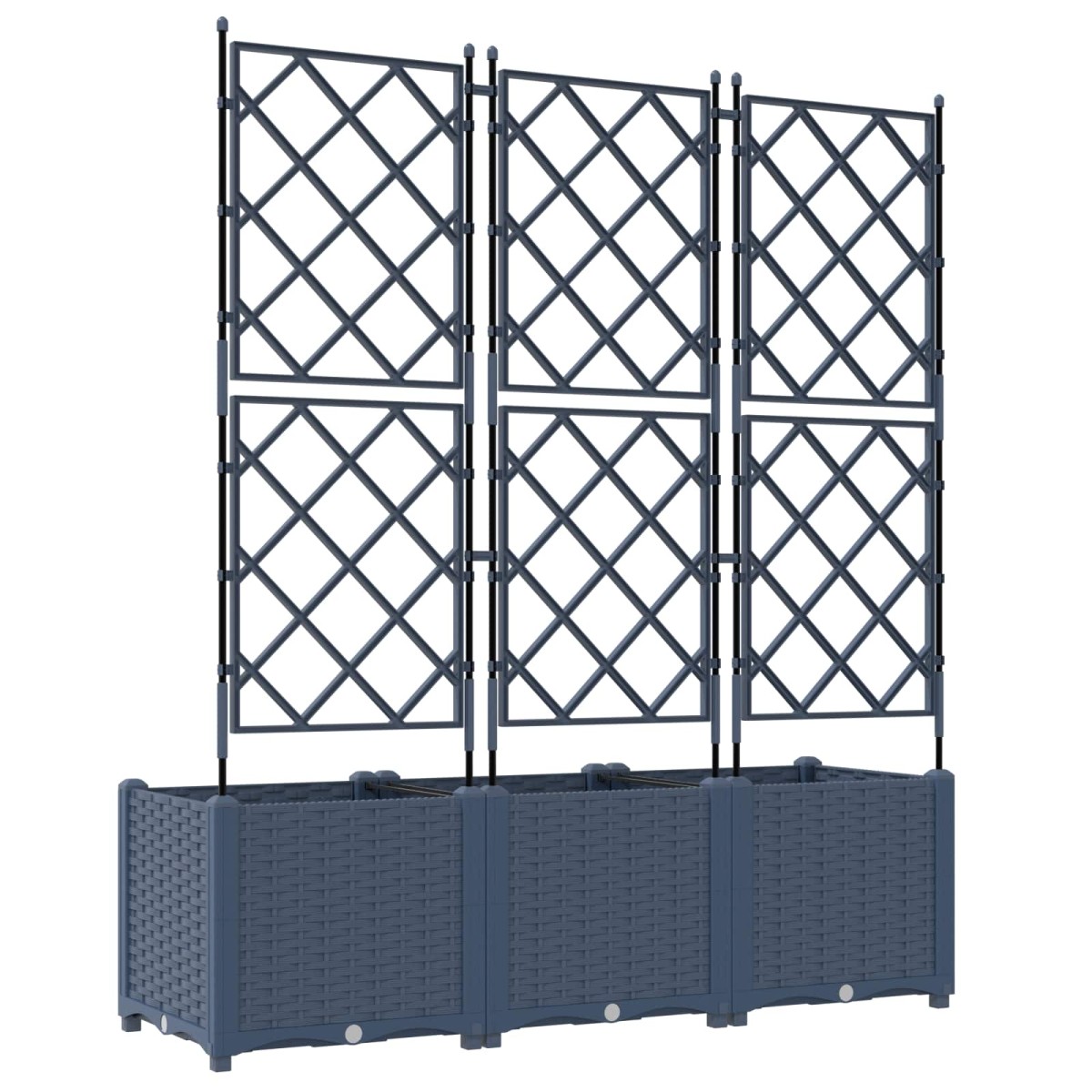 vidaXL Γλάστρα Κήπου 3 τμχ. Γκρι 120 x 40 x 143 εκ. PP