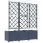 vidaXL Γλάστρα Κήπου 3 τμχ. Γκρι 120 x 40 x 143 εκ. PP