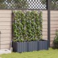vidaXL Γλάστρα Κήπου 3 τμχ. Γκρι 120 x 40 x 143 εκ. PP
