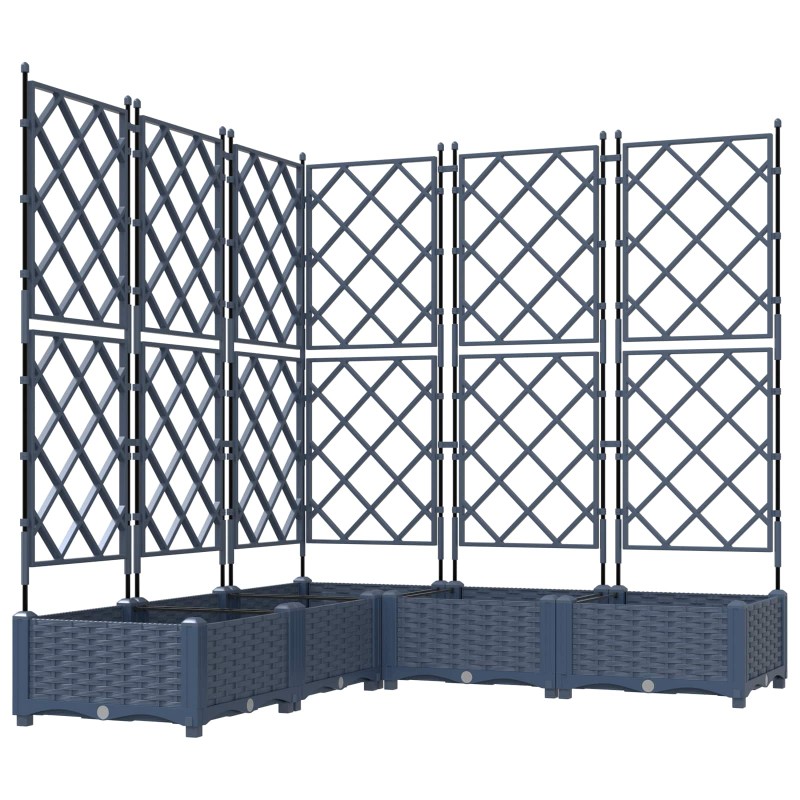 vidaXL Γλάστρα Κήπου 5 τμχ. Γκρι 120 x 120 x 125,5 εκ. PP