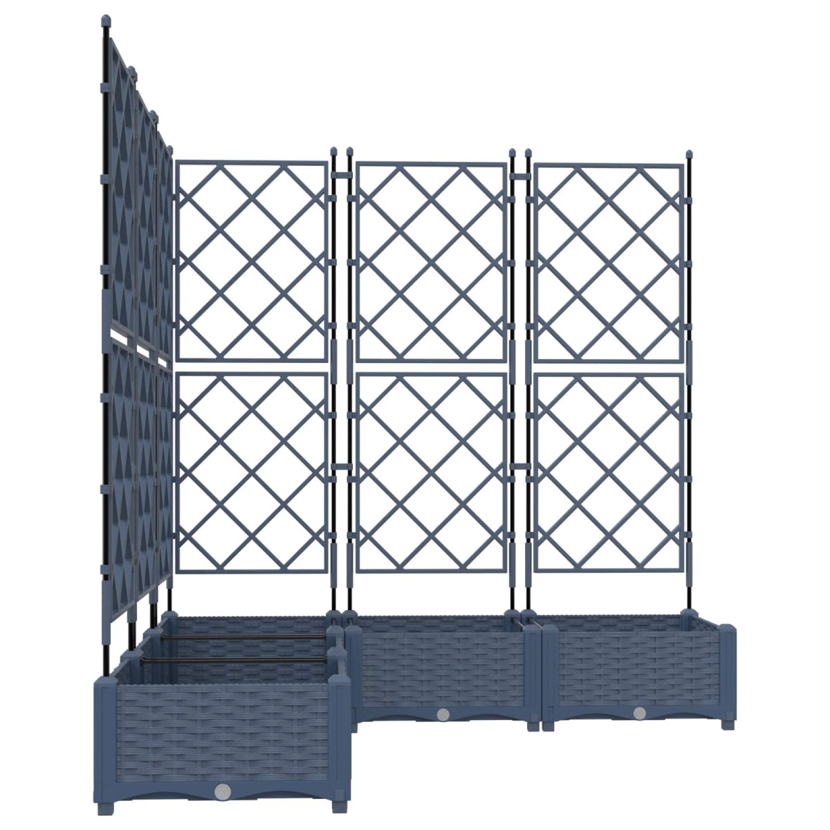 vidaXL Γλάστρα Κήπου 5 τμχ. Γκρι 120 x 120 x 125,5 εκ. PP