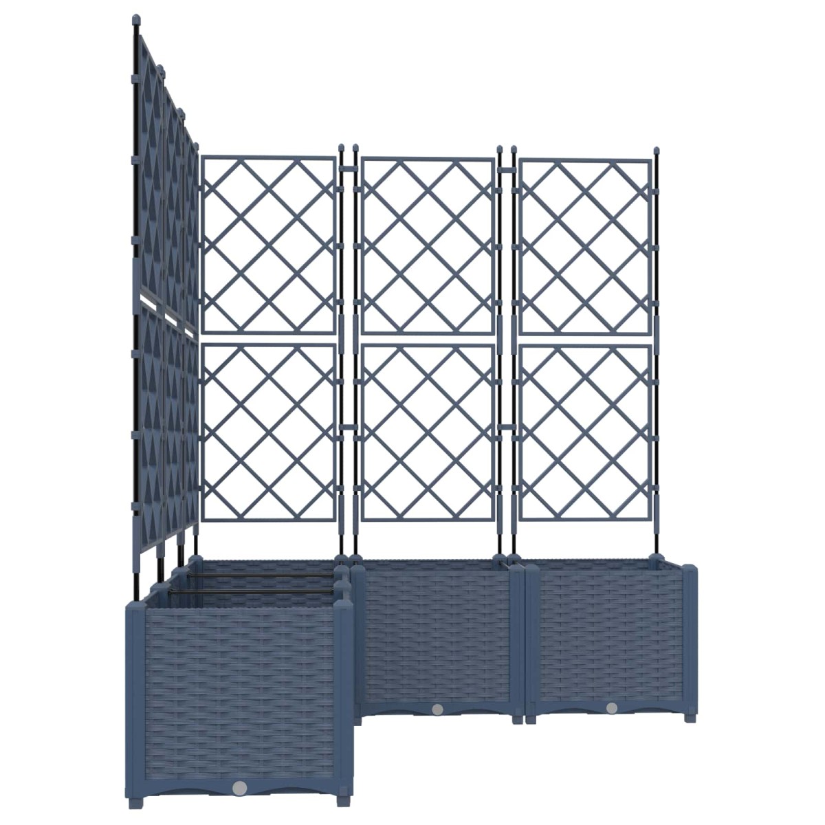vidaXL Γλάστρα Κήπου 5 τμχ. Γκρι 120 x 120 x 143 εκ. PP