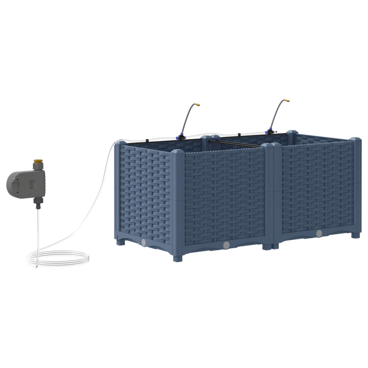 vidaXL Γλάστρα Κήπου 2 τμχ. Γκρι 80 x 40 x 37,5 cm PP