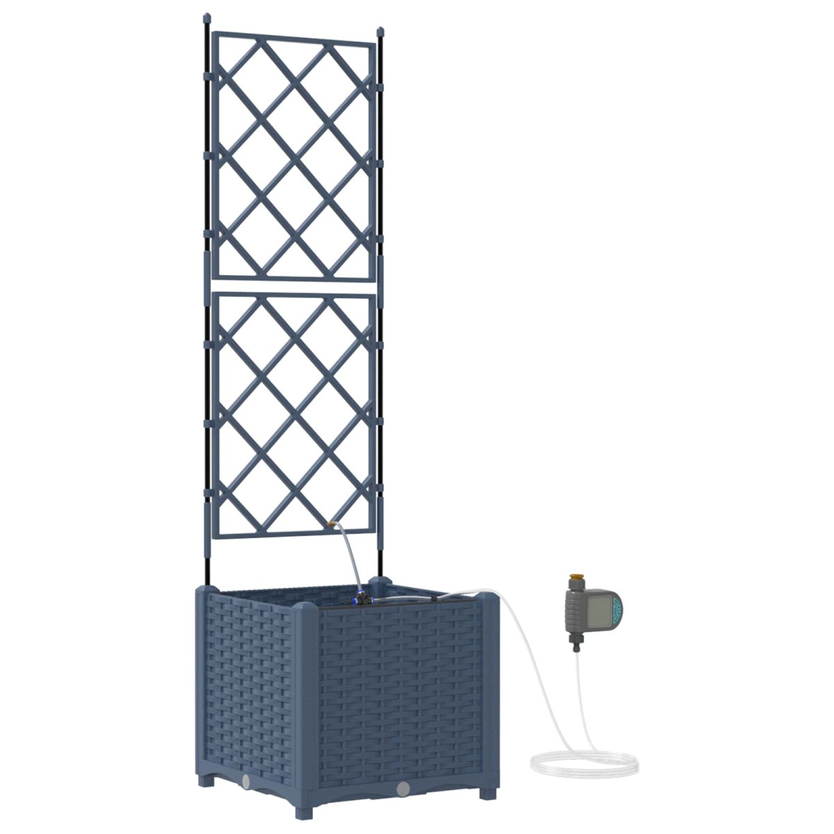 vidaXL Γλάστρα Κήπου Γκρι 40 x 40 x 142 cm PP