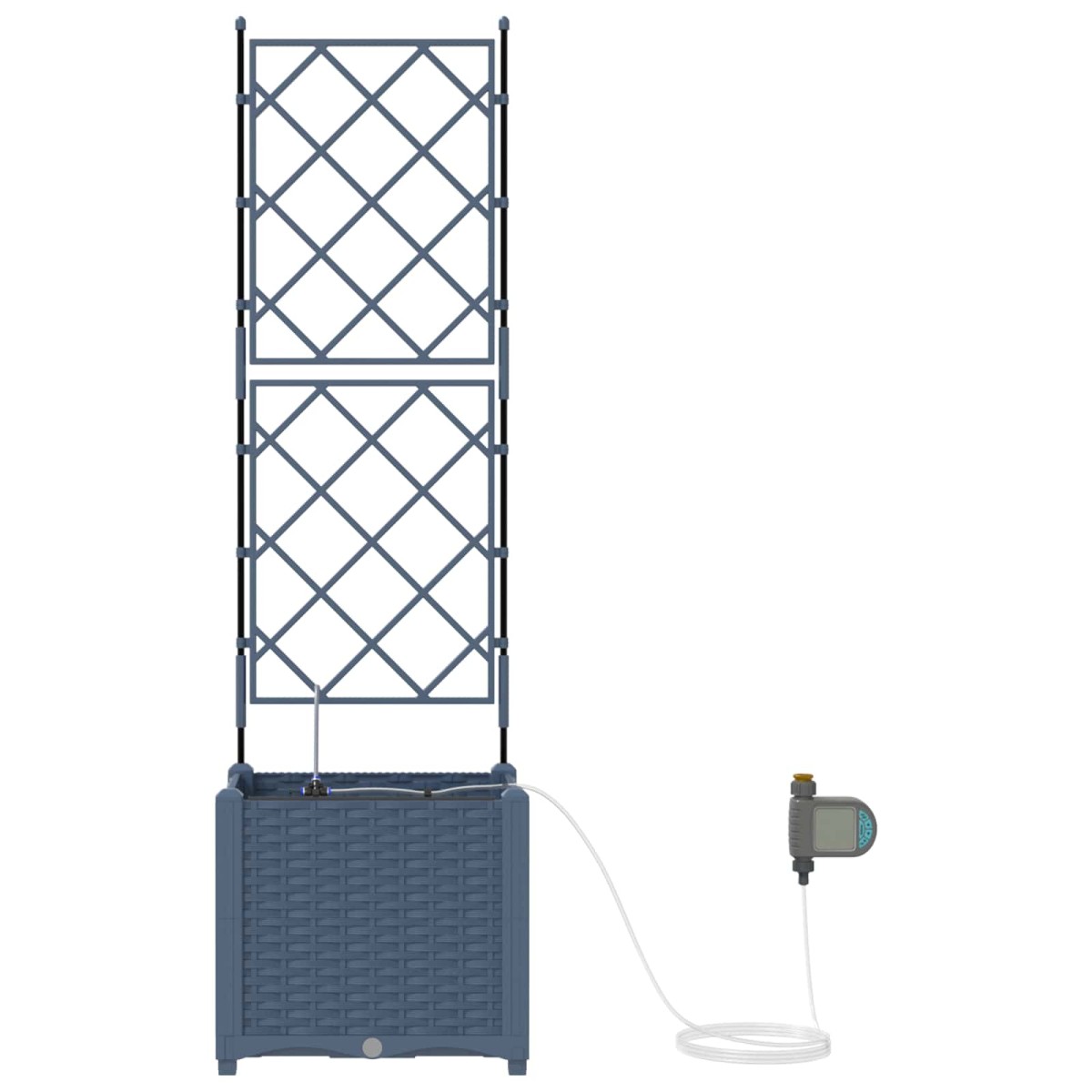 vidaXL Γλάστρα Κήπου Γκρι 40 x 40 x 142 cm PP