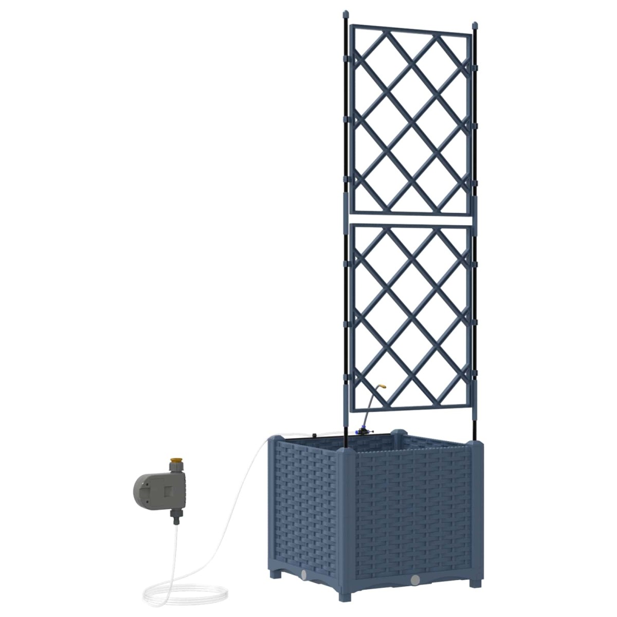 vidaXL Γλάστρα Κήπου Γκρι 40 x 40 x 142 cm PP