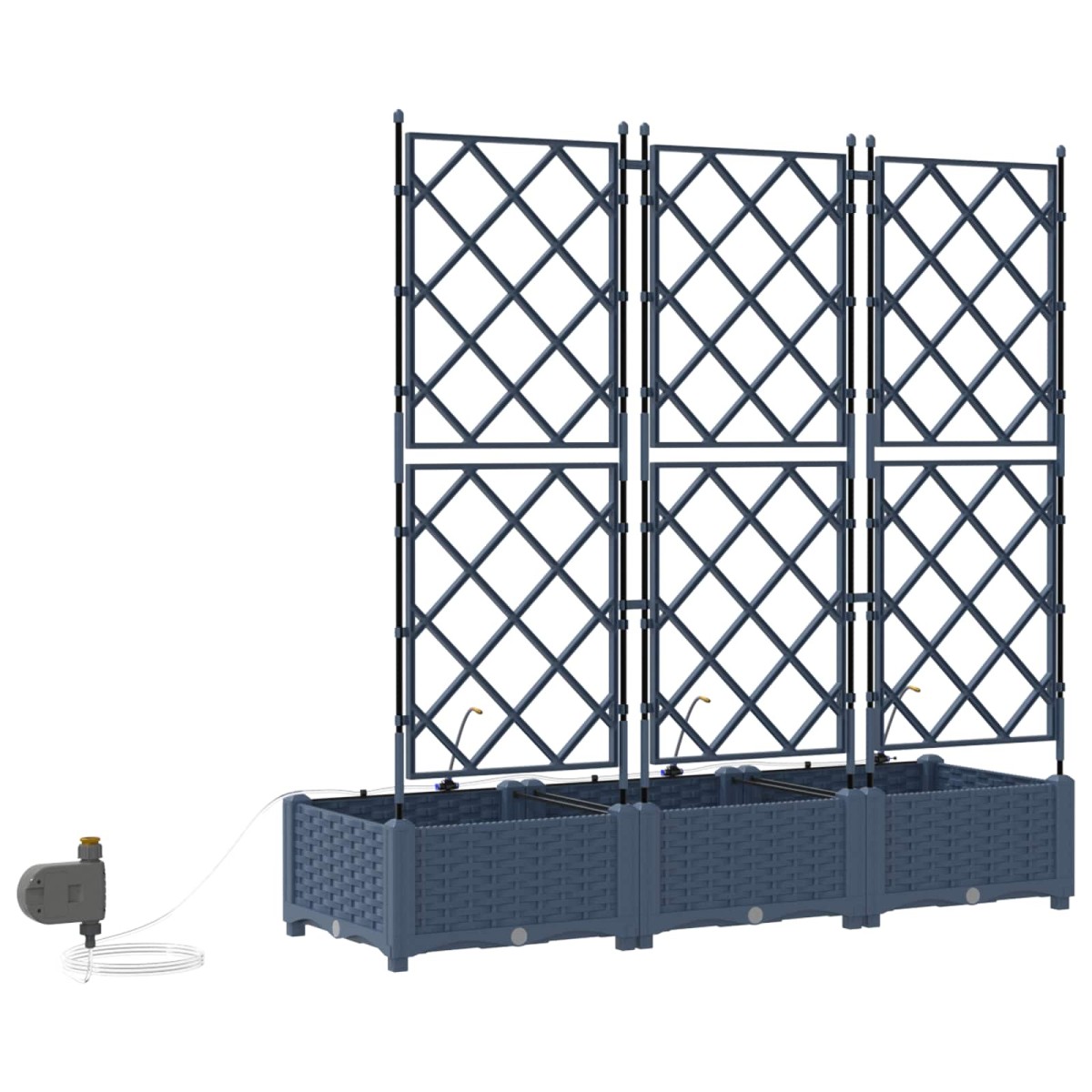 vidaXL Γλάστρα Κήπου 3 τμχ. Γκρι 120 x 40 x 126 cm PP