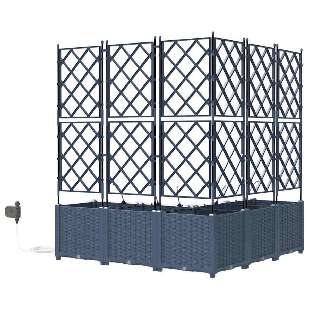 vidaXL Γλάστρα Κήπου 5 τμχ. Γκρι 120 x 120 x 142 cm PP