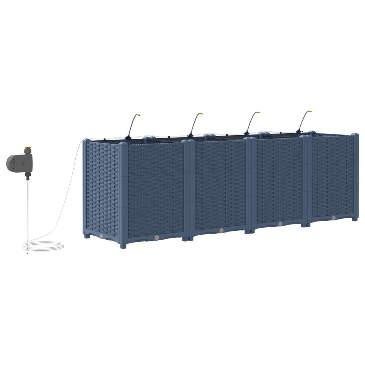 vidaXL Γλάστρα Κήπου 4 τμχ. Γκρι 160 x 40 x 52 cm PP