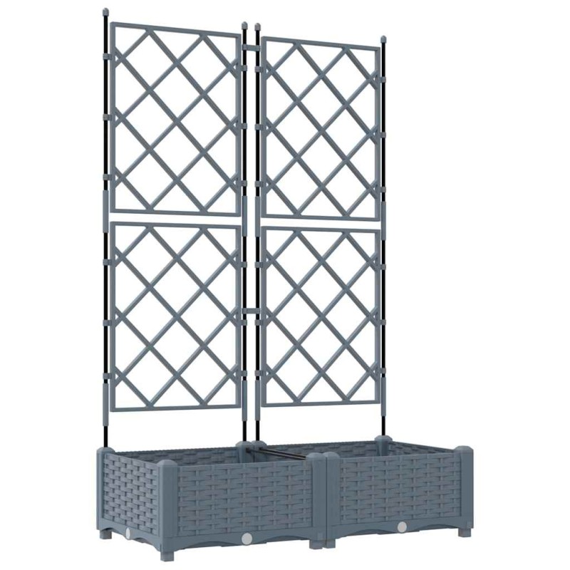 vidaXL Γλάστρα Κήπου 2 τμχ. Ανοιχτό Γκρι 80 x 40 x 125,5 εκ. PP