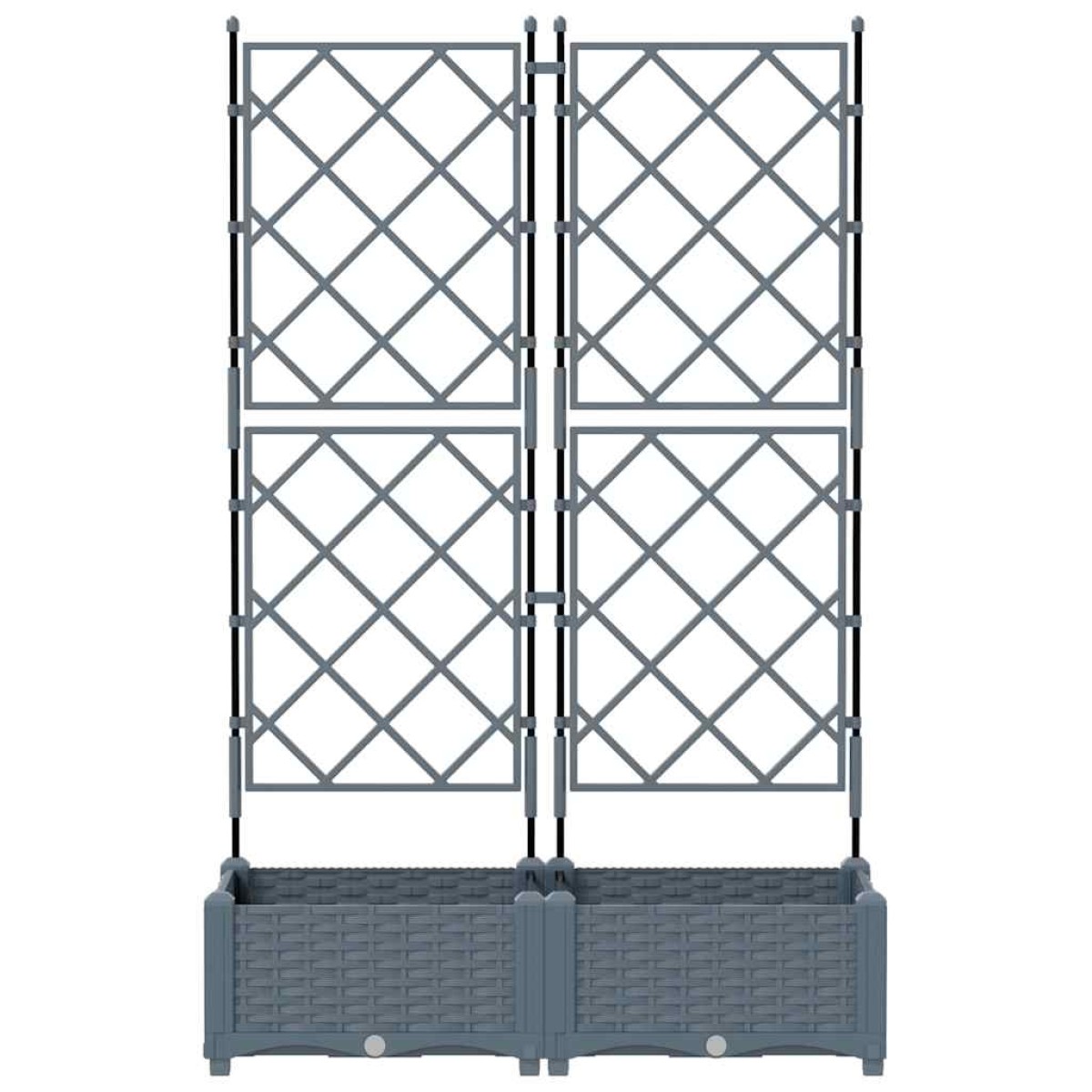 vidaXL Γλάστρα Κήπου 2 τμχ. Ανοιχτό Γκρι 80 x 40 x 125,5 εκ. PP
