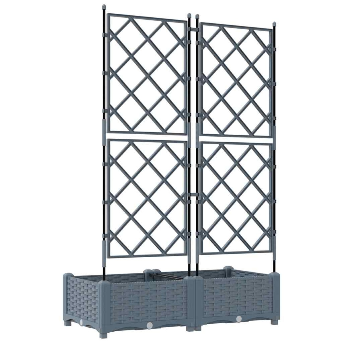vidaXL Γλάστρα Κήπου 2 τμχ. Ανοιχτό Γκρι 80 x 40 x 125,5 εκ. PP