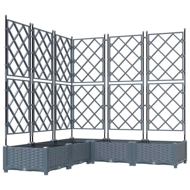 vidaXL Γλάστρα Κήπου 5 τμχ. Ανοιχτό Γκρι 120 x 120 x 125,5 εκ. PP