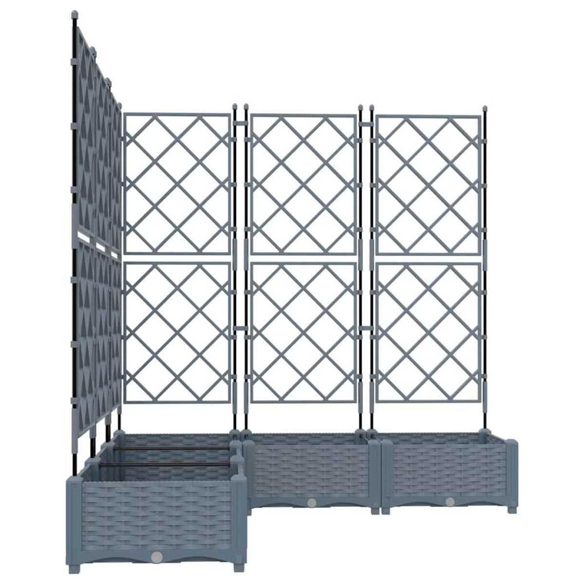 vidaXL Γλάστρα Κήπου 5 τμχ. Ανοιχτό Γκρι 120 x 120 x 125,5 εκ. PP