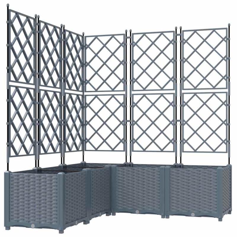 vidaXL Γλάστρα Κήπου 5 τμχ. Ανοιχτό Γκρι 120 x 120 x 143 εκ. PP
