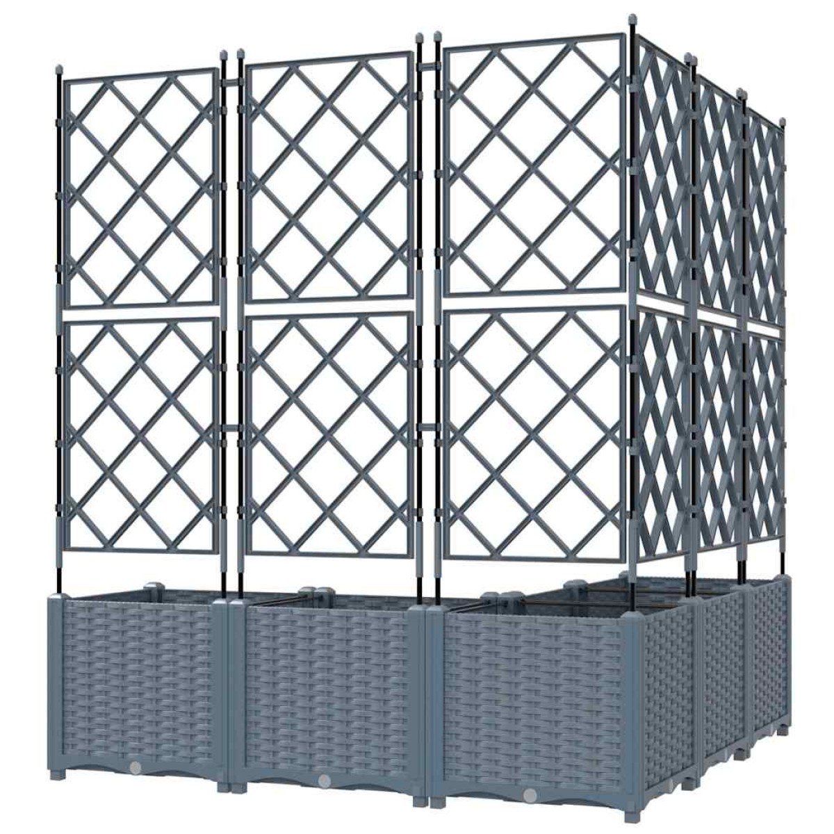vidaXL Γλάστρα Κήπου 5 τμχ. Ανοιχτό Γκρι 120 x 120 x 143 εκ. PP