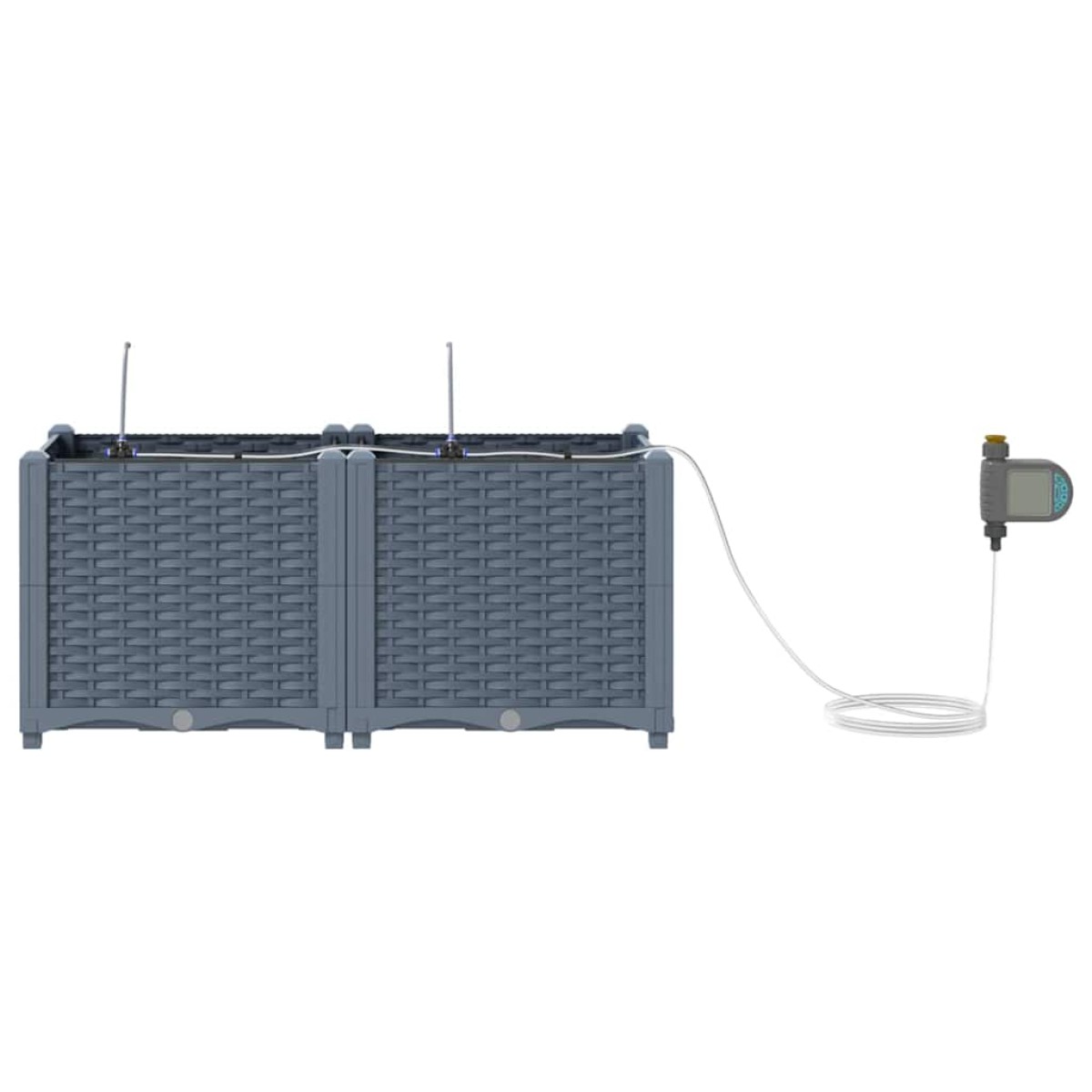 vidaXL Γλάστρα Κήπου 2 τμχ. Ανοιχτό Γκρι 80 x 40 x 37,5 cm PP