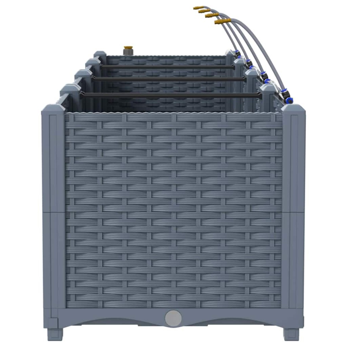 vidaXL Γλάστρα Κήπου 3 τμχ. Ανοιχτό Γκρι 120 x 40 x 37,5 cm PP